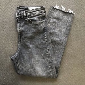 Rag & Bone New York Nina High Rise Ankle Cigarette 29 Black Sage Wash Jean Denim